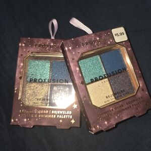 2 Profusion Cosmetics Bejeweled Shimmer Quad - Green, Gold, Purple